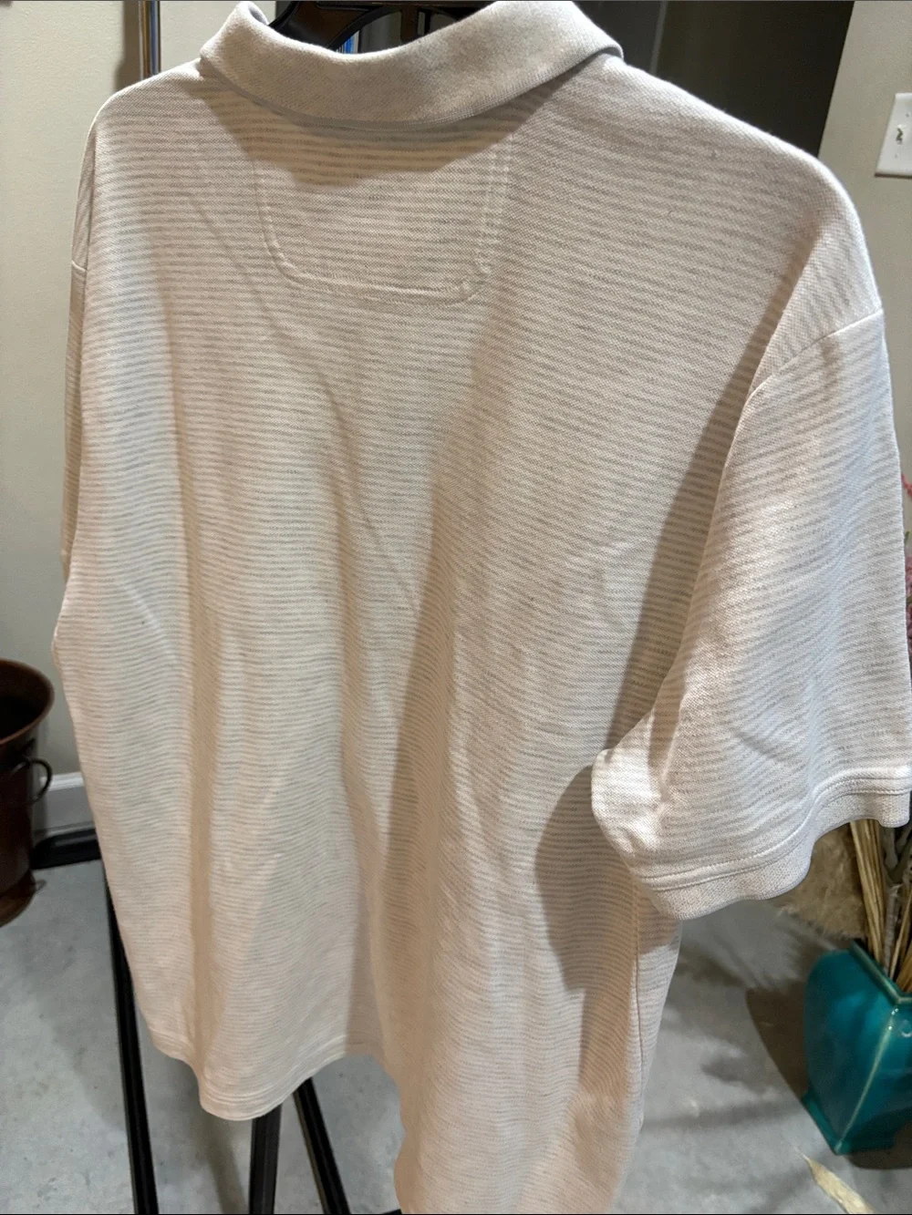 Tommy Bahama White Polo with Pink Dolphin Logo